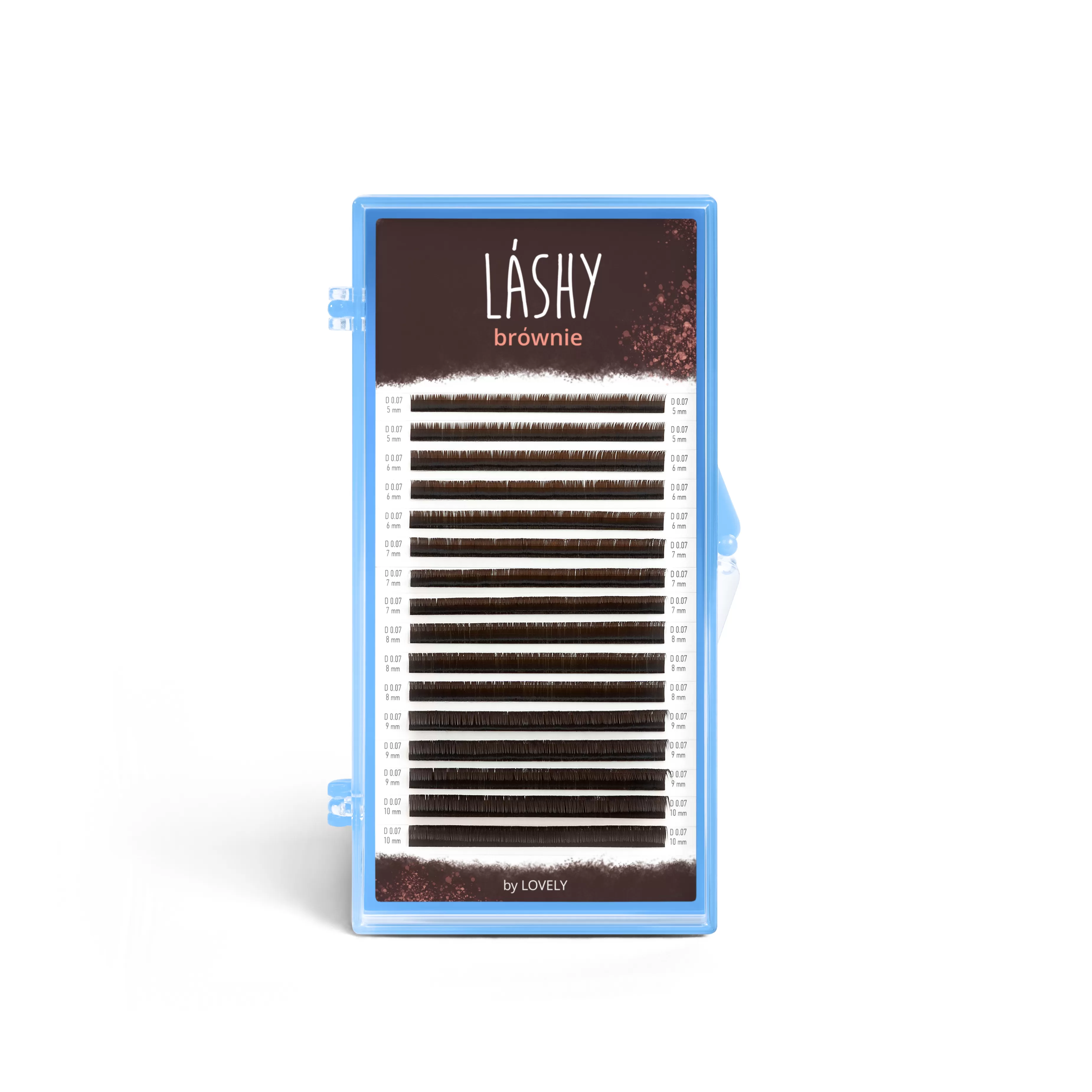 Ресницы темно-коричневые LASHY Brownie - 16 линий - MIX