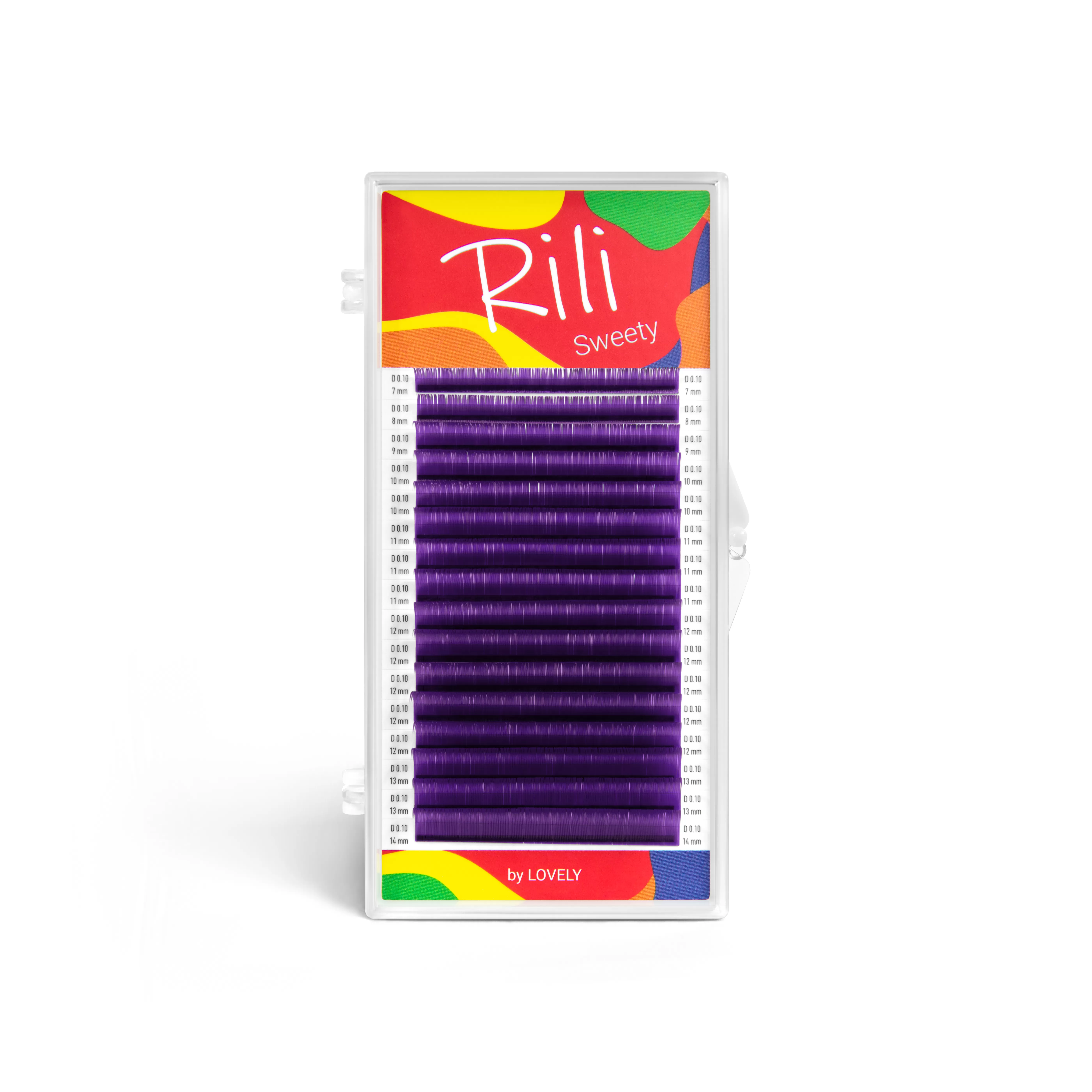 Ресницы фиолетовые Rili Sweety - 16 линий - MIX